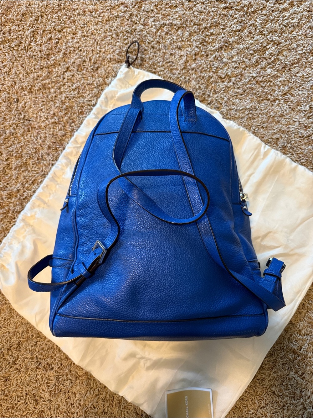 Michael Kors Royal Blue Leather Backpack - Picture 5 of 9